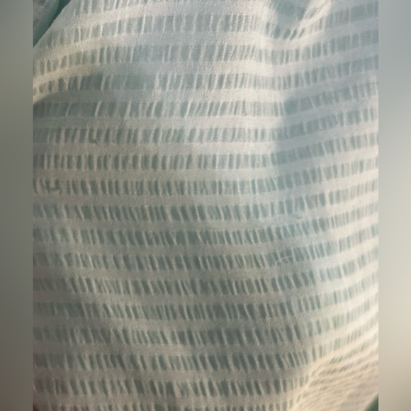 a.n.a Robin’s egg blue sheer top - Size Large - tie detail in the back - striped - Picture 4 of 6